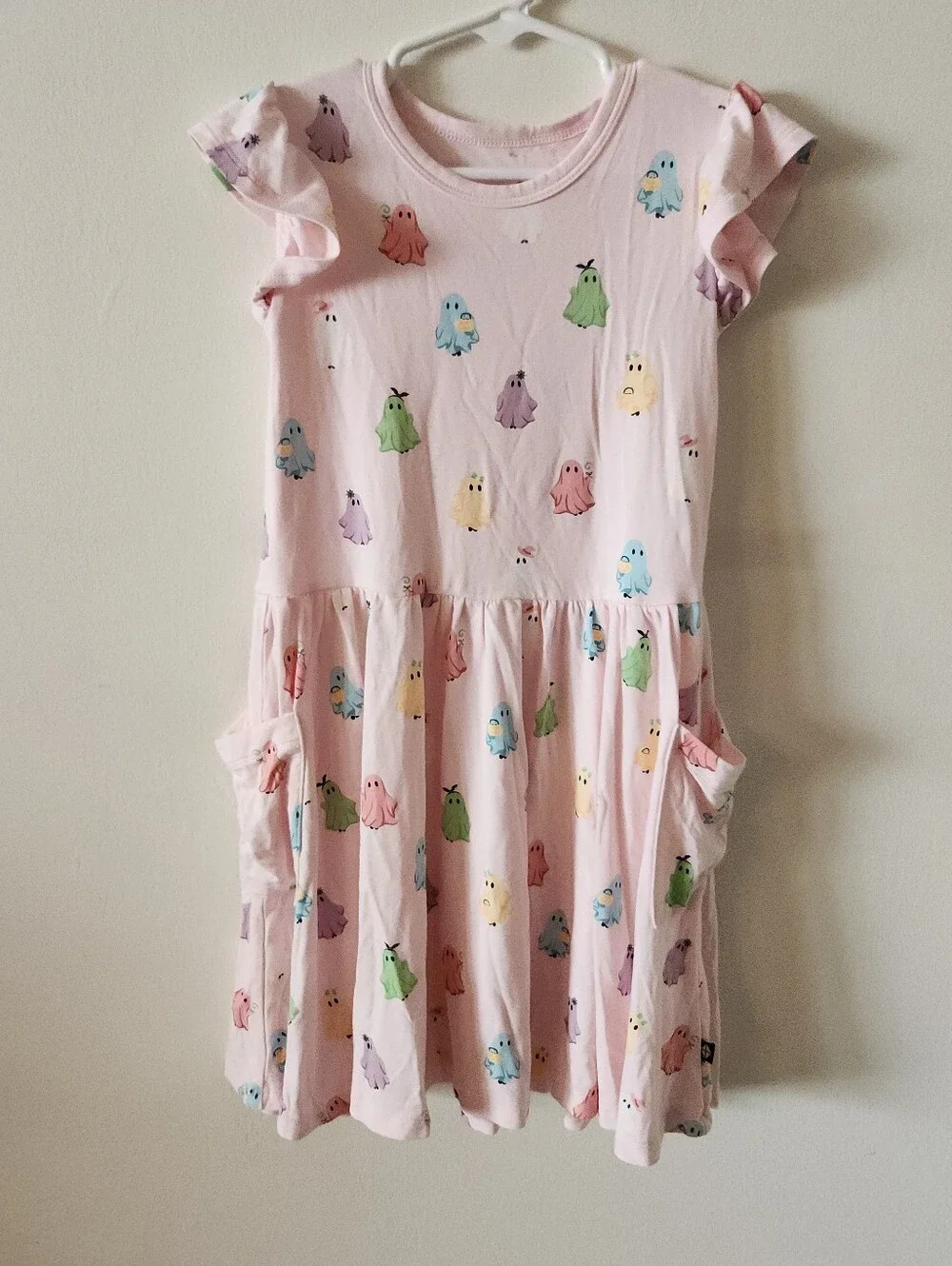 KYTE BABY Girl's Bamboo Pocket Dress in Pastel Ghost